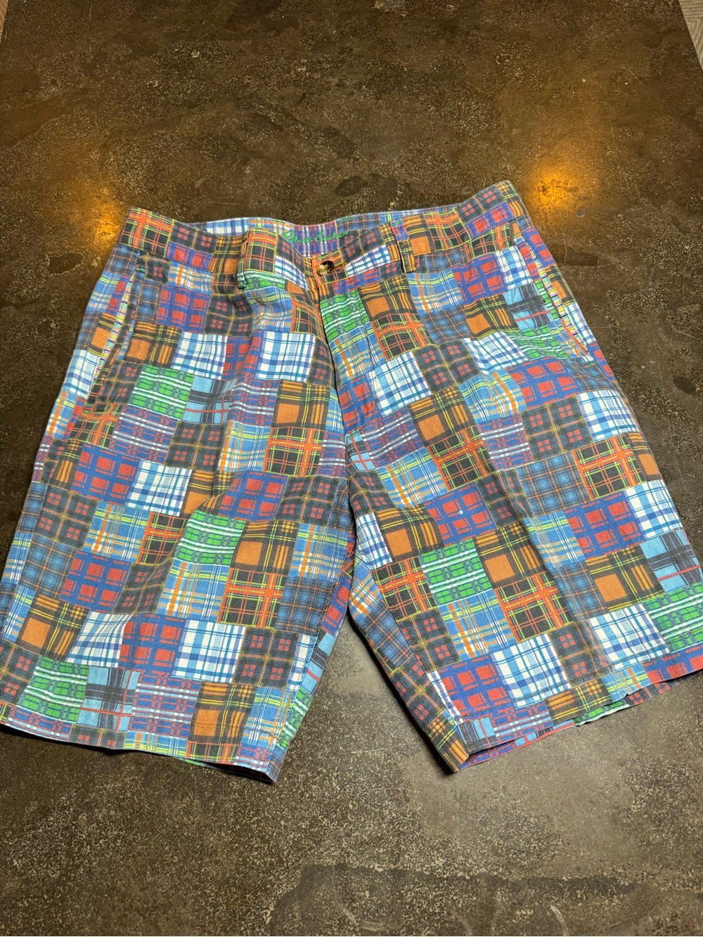 Robert Graham Multicolor Patchwork Plaid Shorts SZ 34